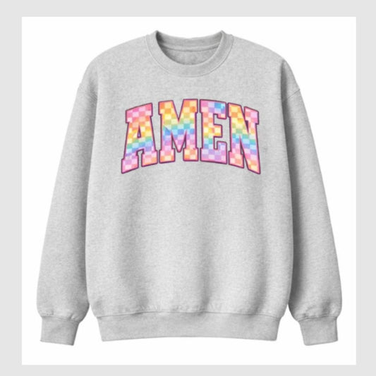 Amen Christian Crewneck Sweatshirt | Faith Sweatshirt - What She Said Creatives