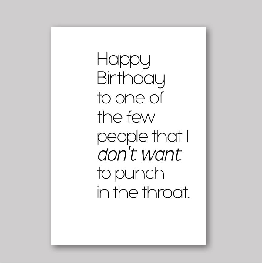 Birthday Throat Punch - What She Said Creatives