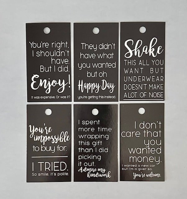Charcoal Gift tags - What She Said Creatives
