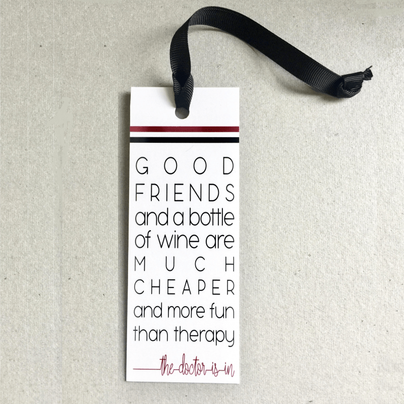 Cheaper Than Therapy Wine Tag - What She Said Creatives