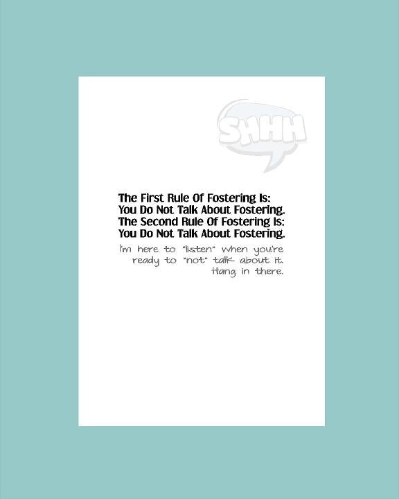 First Rule of Fostering Card - What She Said Creatives