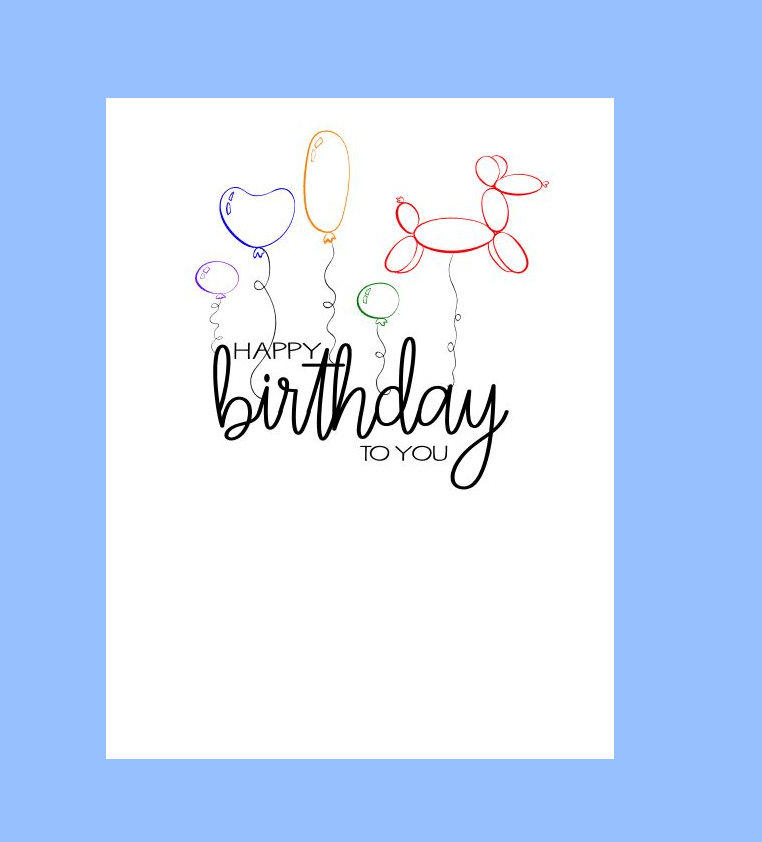 Happy Birthday Balloons Card - What She Said Creatives
