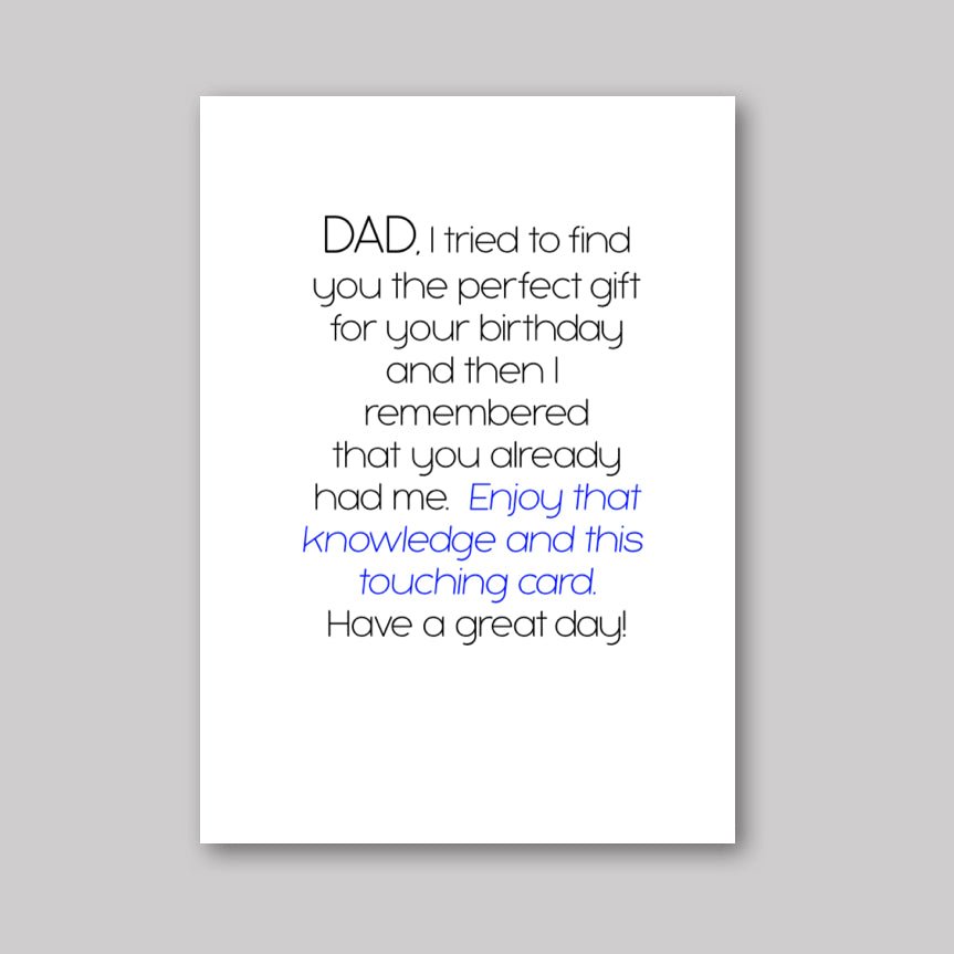 Happy Birthday Dad - What She Said Creatives