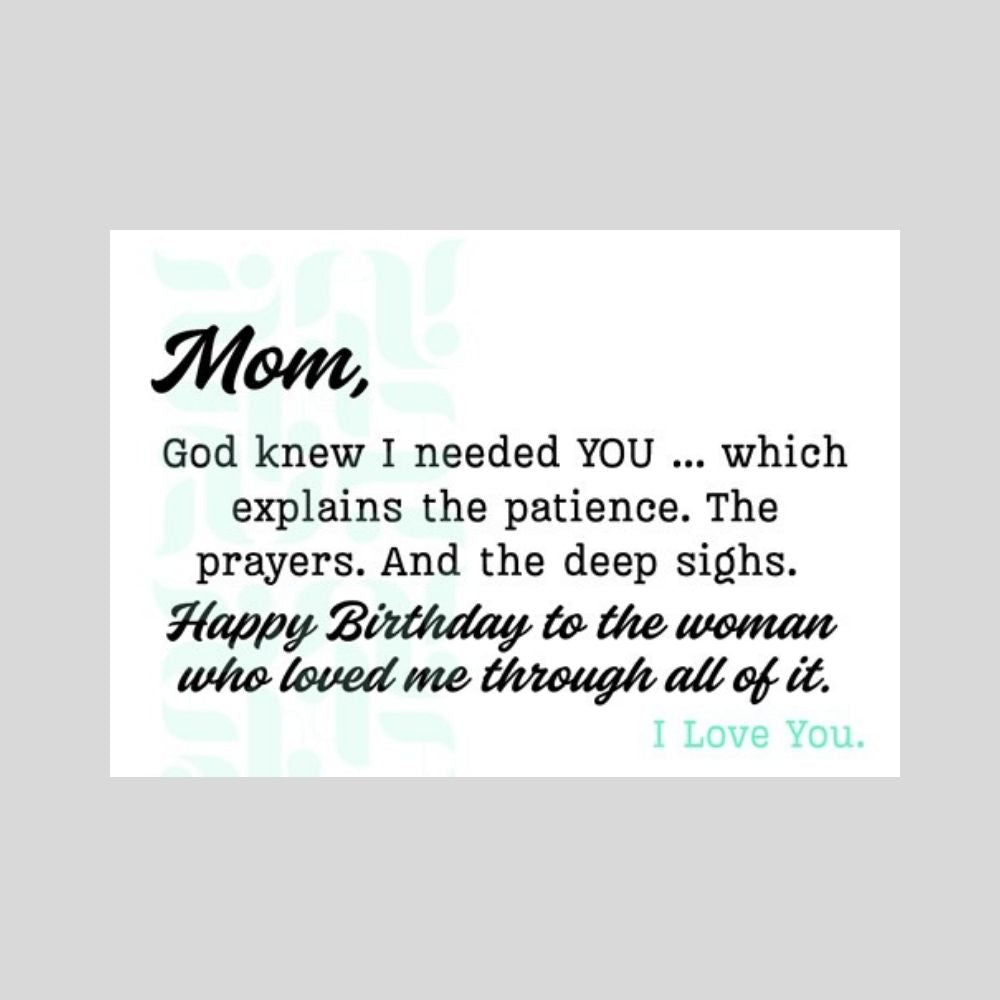 Mom Birthday Card – Funny Christian Birthday Card for Mom - What She Said Creatives