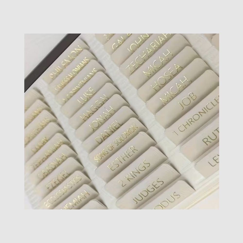 Neutral Gold Bible Tabs | Books of the Bible Study Tabs - What She Said Creatives