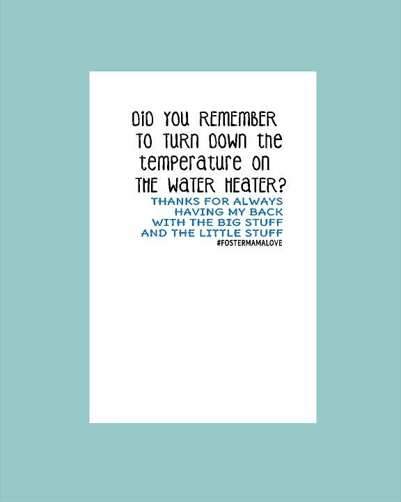 Water Heater Fostering Card - What She Said Creatives