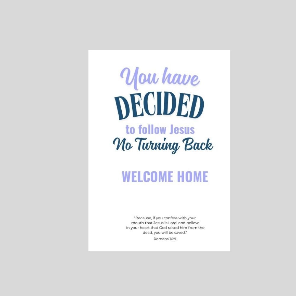 You Have Decided to Follow Jesus Card – Christian New Believer Card - What She Said Creatives
