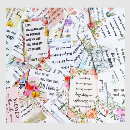 Bible verses written on cards to keep you inspired for 30 days.