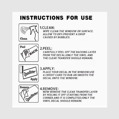 Instructions on how to apply stickers.