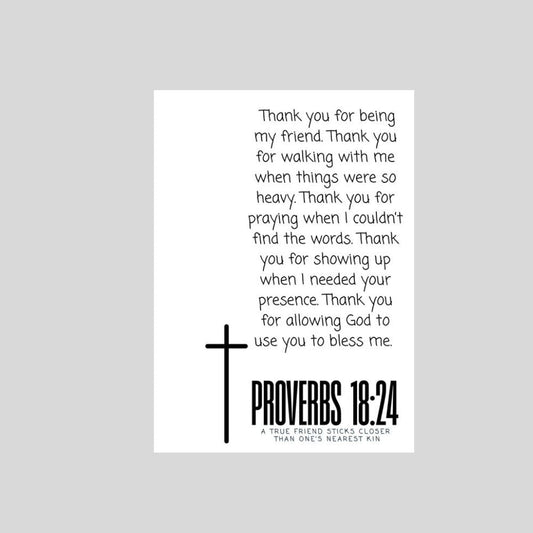 A True Friend Sticks Closer - Christian Friendship Thank You Card - What She Said Creatives