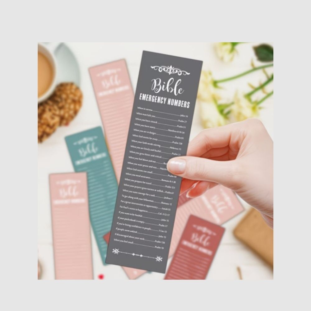 Bible Emergency Numbers Bookmark | Christian Scripture Bookmark - What She Said Creatives