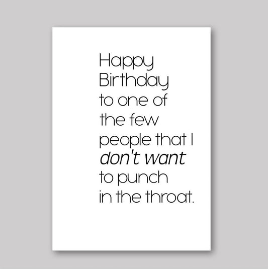 Birthday Throat Punch - What She Said Creatives