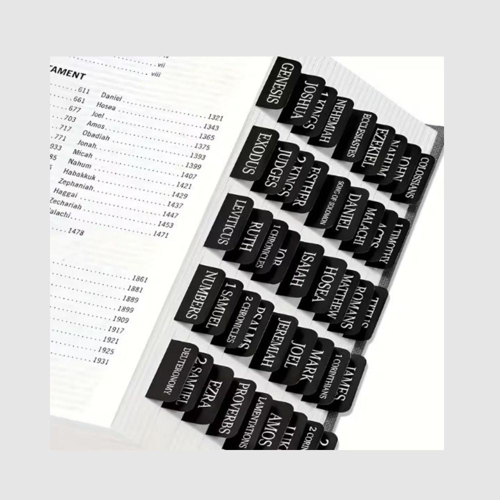 Black Bible Tabs | Books of the Bible Sticky Tabs - What She Said Creatives
