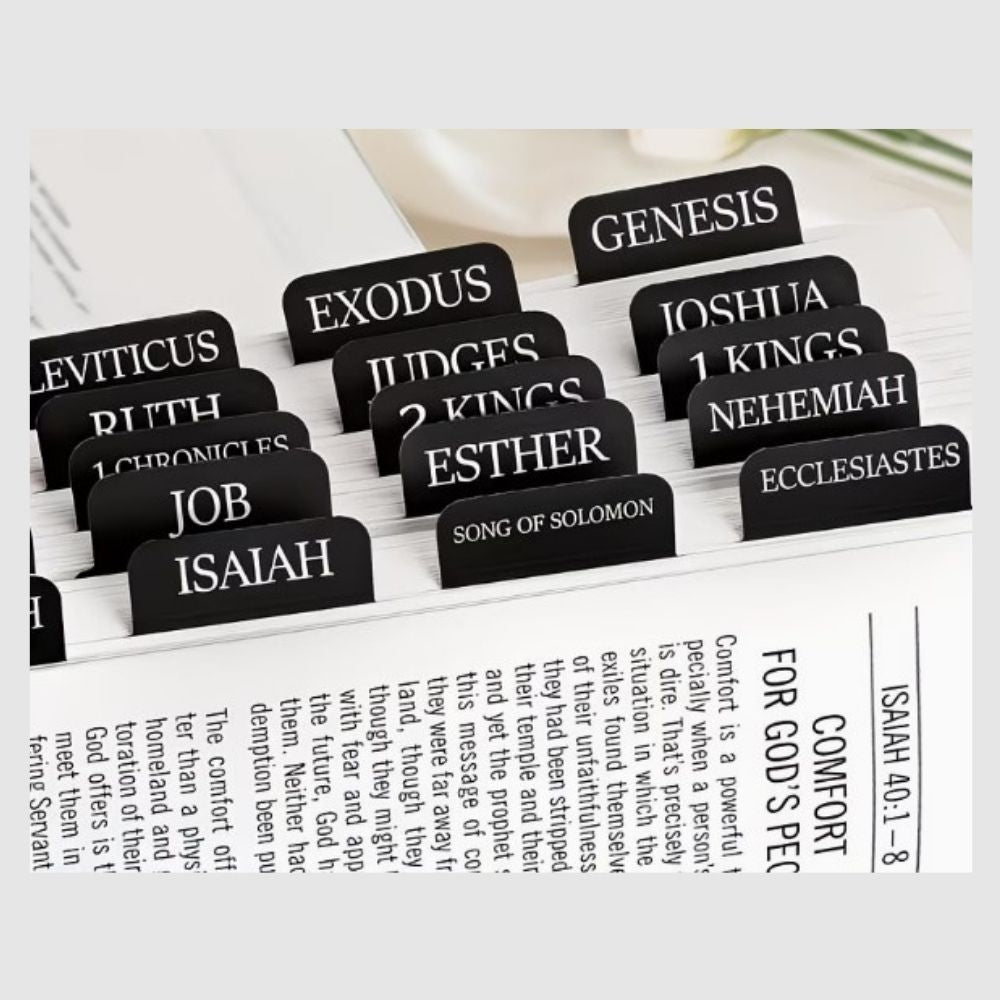 Black Bible Tabs | Books of the Bible Sticky Tabs - What She Said Creatives