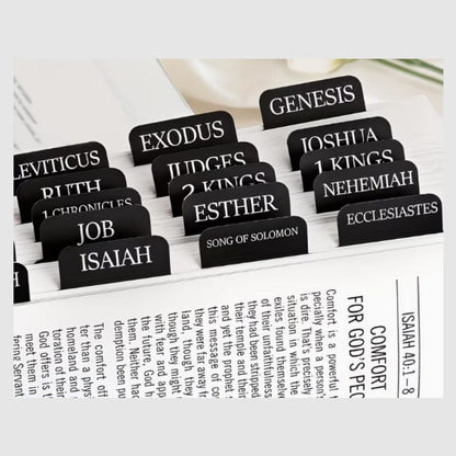 Black Bible Tabs | Books of the Bible Sticky Tabs - What She Said Creatives