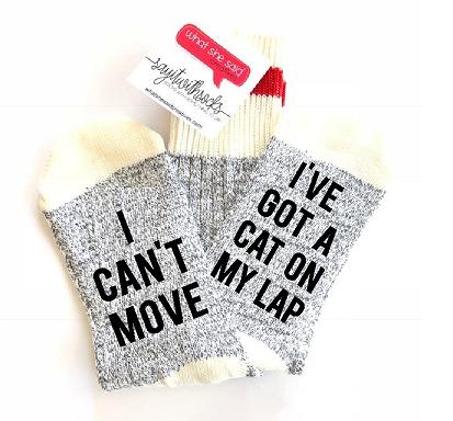 Cat on my Lap Socks - What She Said Creatives