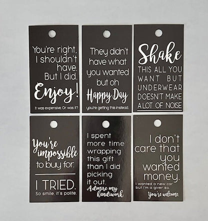Charcoal Gift tags - What She Said Creatives