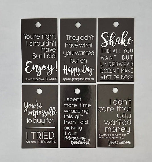 Charcoal Gift tags - What She Said Creatives
