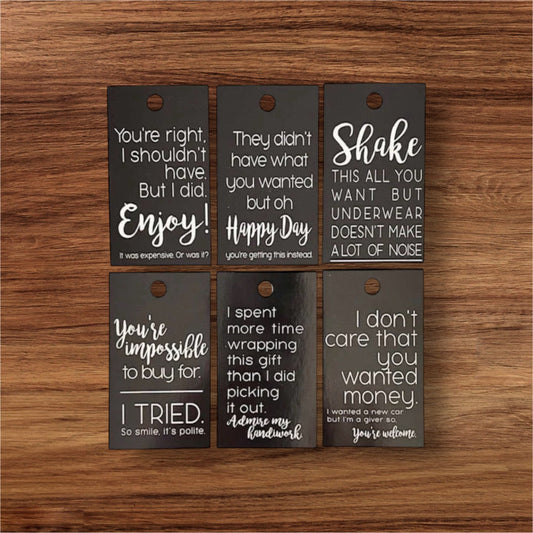 Charcoal Gift tags - What She Said Creatives