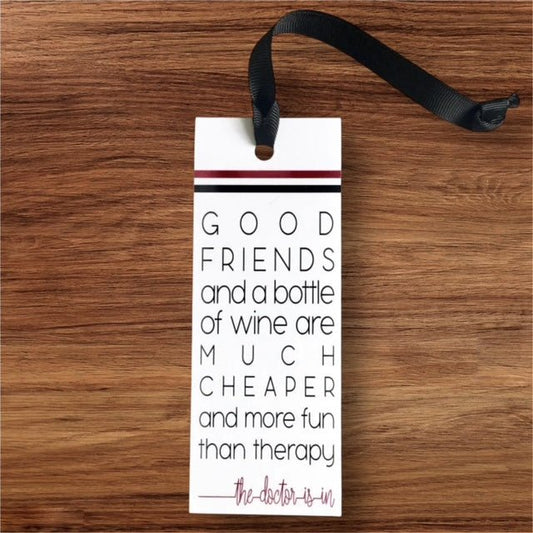 Cheaper Than Therapy Wine Tag - What She Said Creatives