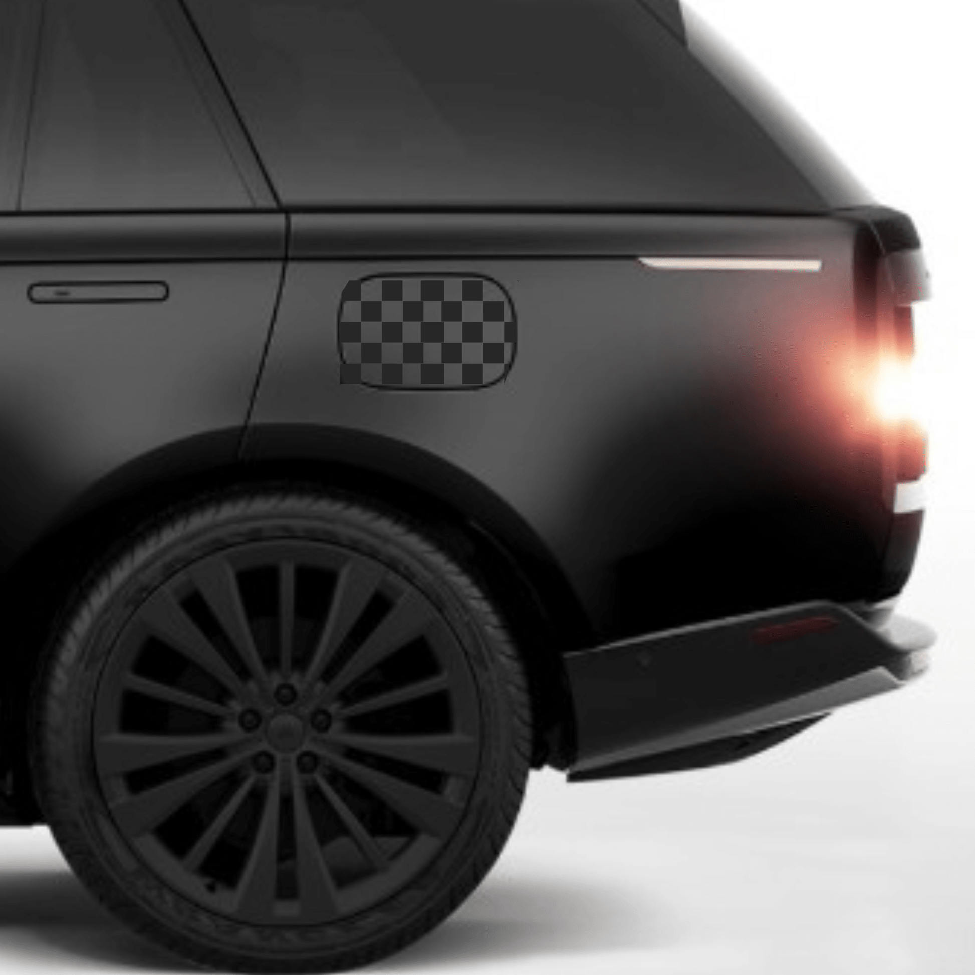checkered gas tank door car decal vinyl fuel door decal checkered pattern design applied to vehicle exterior
