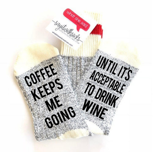 Coffee Keeps me Going Socks - What She Said Creatives