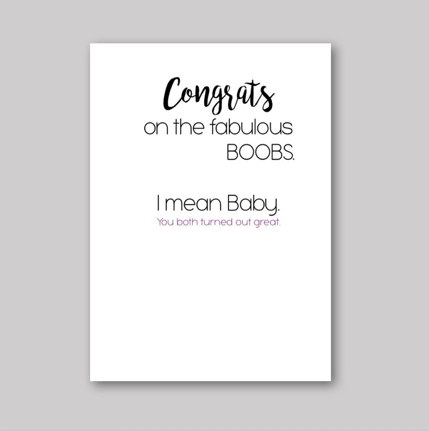 Congrats on Boobs - What She Said Creatives