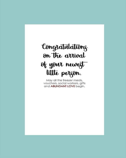 Congrats on New Arrival Fostering Adoption Card - What She Said Creatives