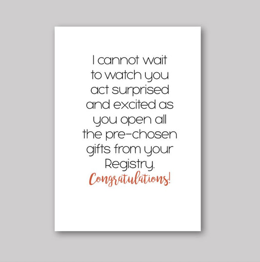 Congratulations Registry - What She Said Creatives