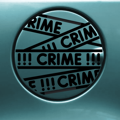 crime scene gas tank door car decal vinyl fuel door decal humorous design applied to vehicle exterior