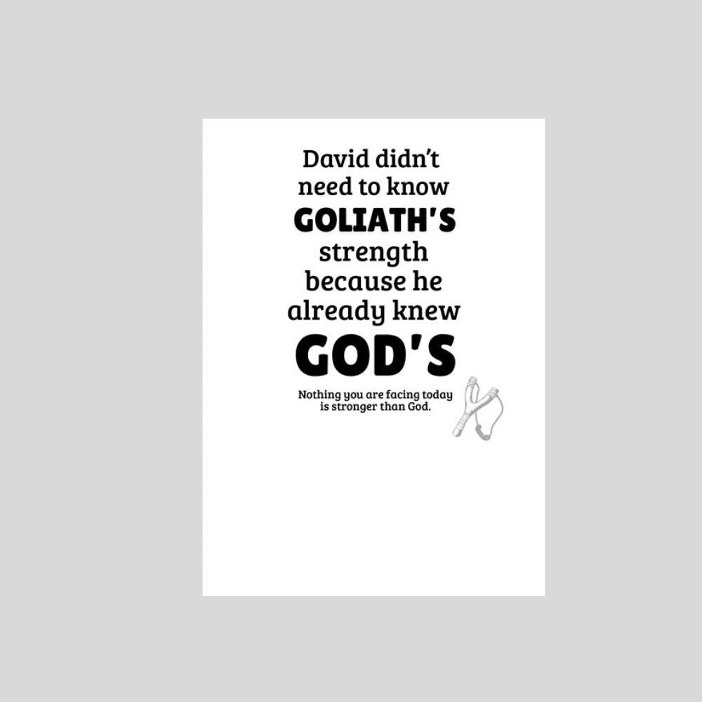 David & Goliath – Christian Encouragement Greeting Card - What She Said Creatives