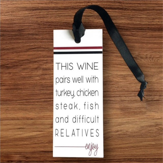 Difficult Relatives Wine Tag - What She Said Creatives