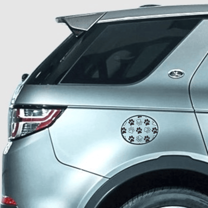 dog prints gas tank door car decal vinyl fuel door decal paw print pattern applied to vehicle exterior