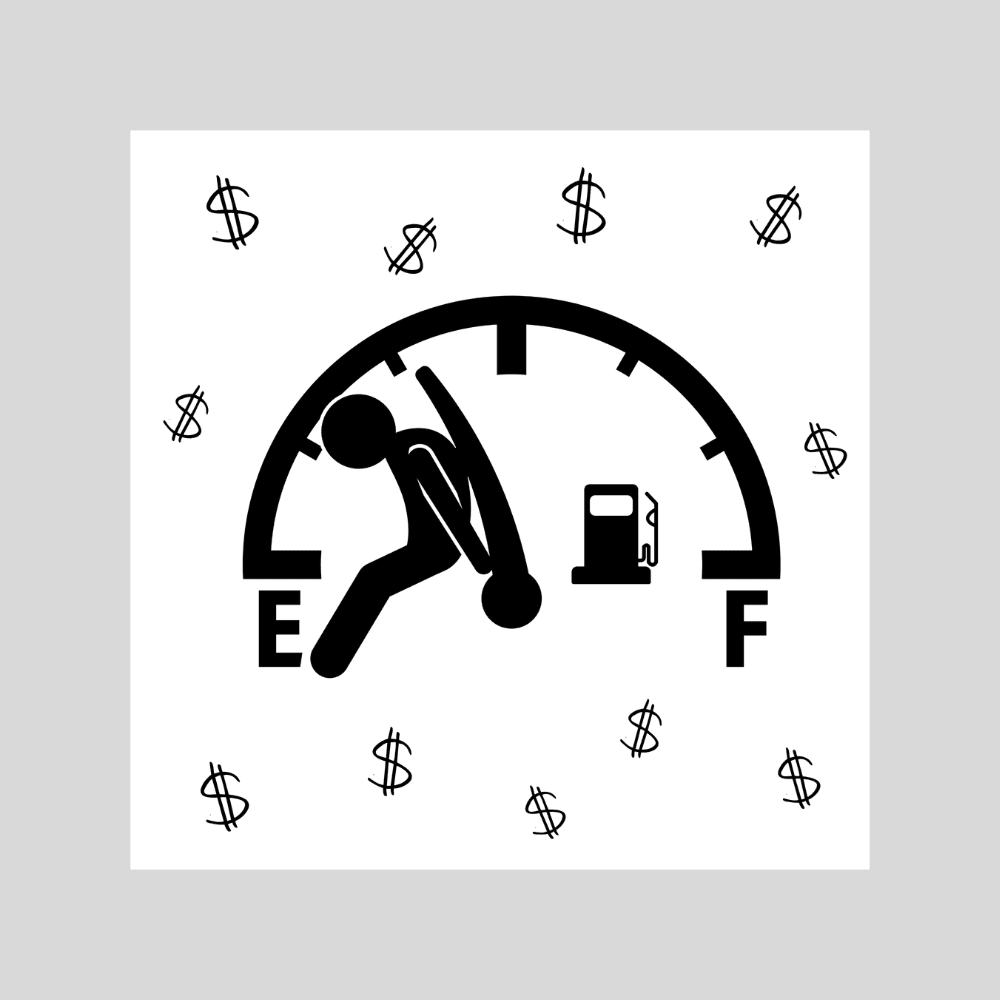 empty gas tank door car decal vinyl fuel door decal humorous empty tank design