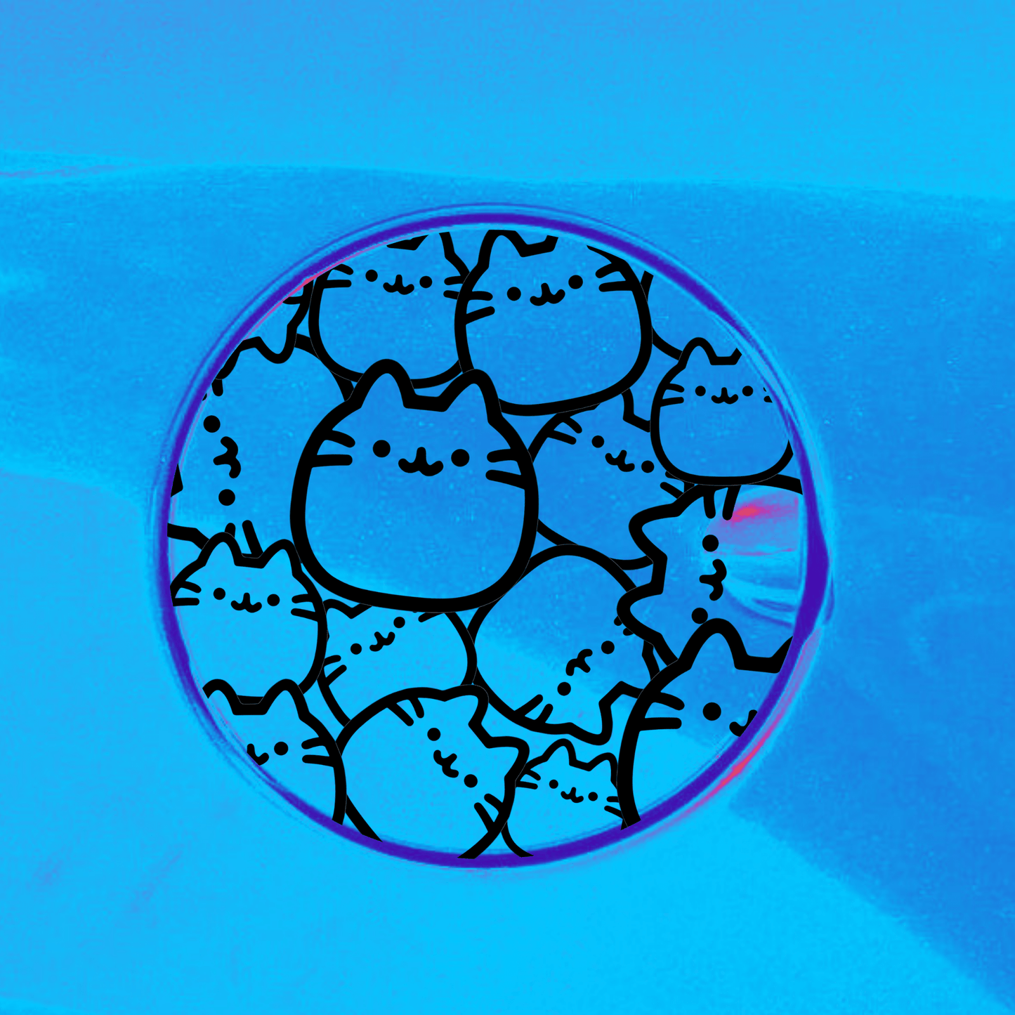 fat cat gas tank door car decal vinyl fuel door decal funny cat design applied to vehicle exterior
