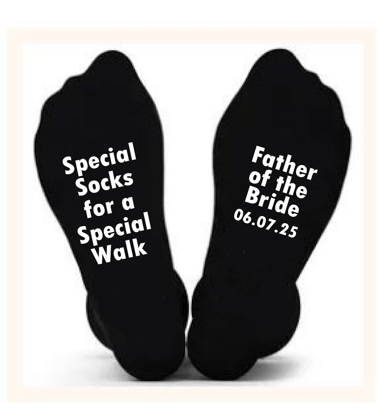 father of the bride socks cotton blend socks with lettering on bottom for wedding day gift
