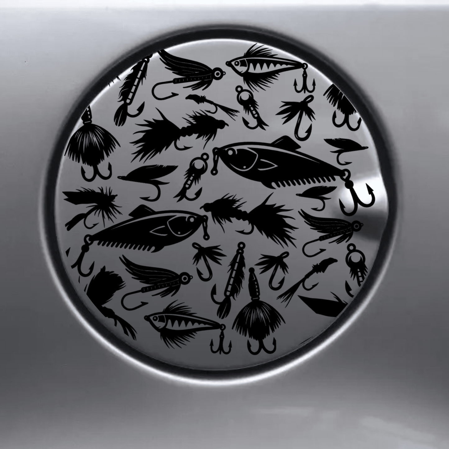 fishing life gas tank door car decal vinyl fuel door decal fishing design applied to vehicle exterior