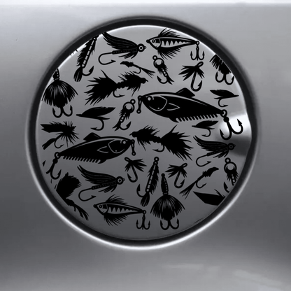 fishing life gas tank door car decal vinyl fuel door decal fishing design applied to vehicle exterior