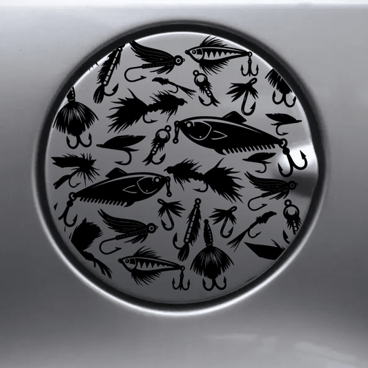 fishing life gas tank door car decal vinyl fuel door decal fishing design applied to vehicle exterior