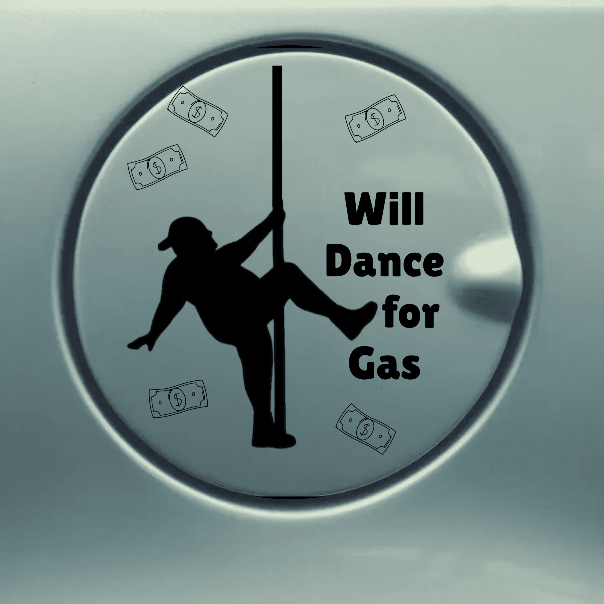 gas dancer gas tank door car decal vinyl fuel door decal funny inflatable dancer design applied to vehicle exterior