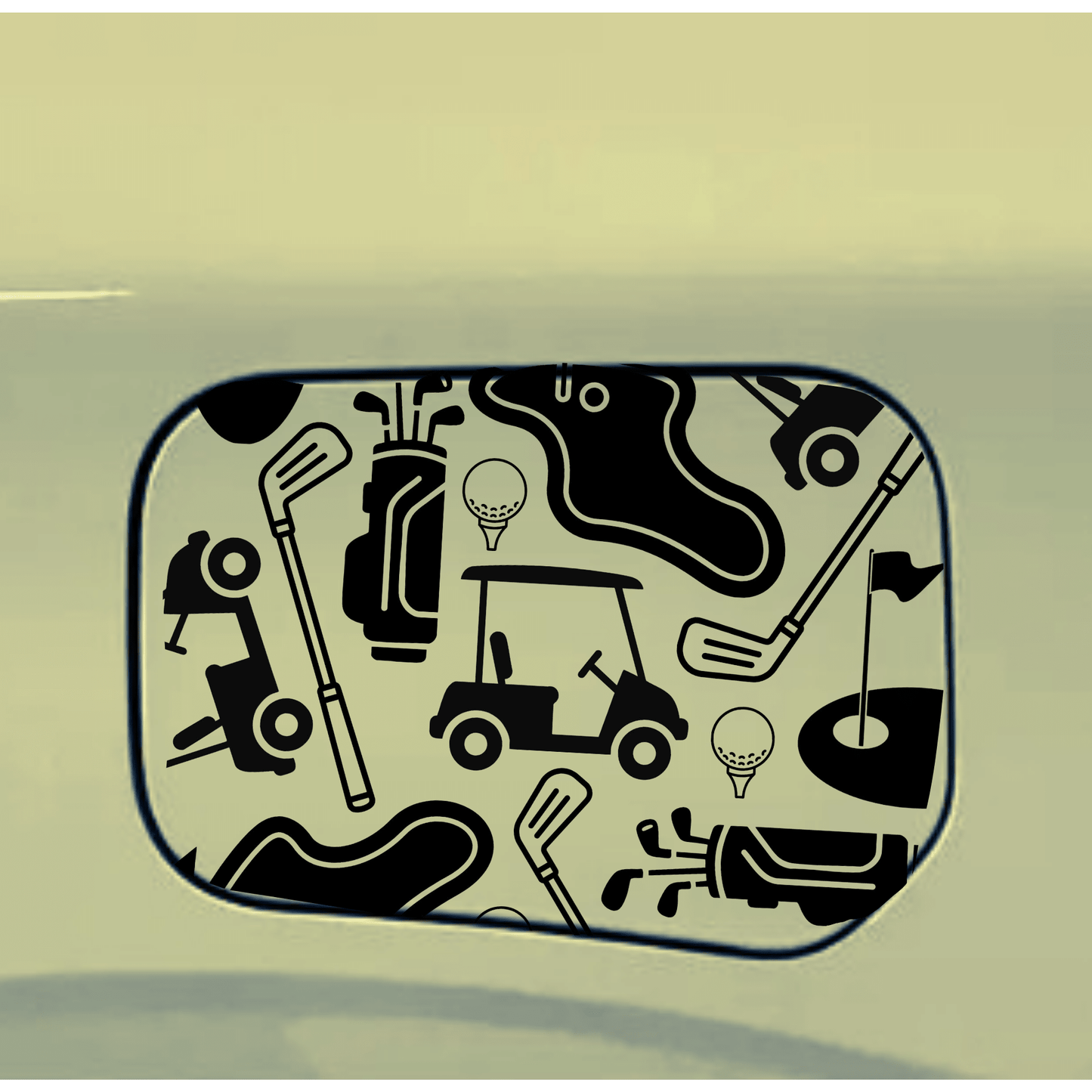 golfing life gas tank door car decal vinyl fuel door decal golf design applied to vehicle exterior