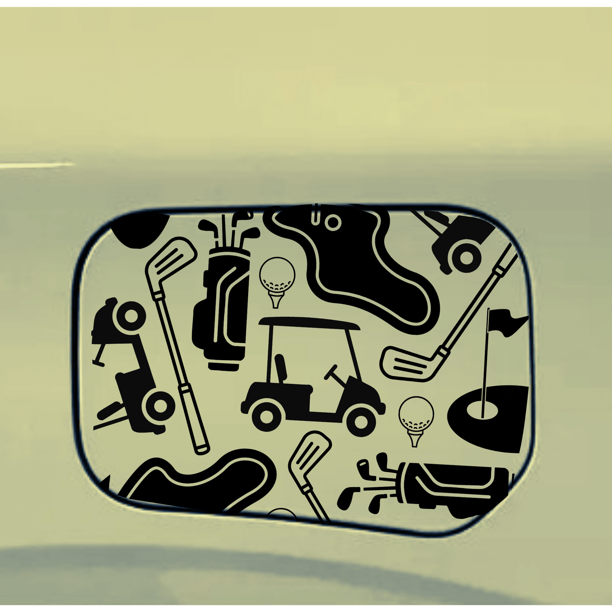 golfing life gas tank door car decal vinyl fuel door decal golf design applied to vehicle exterior