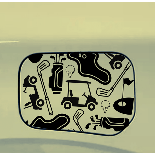golfing life gas tank door car decal vinyl fuel door decal golf design applied to vehicle exterior