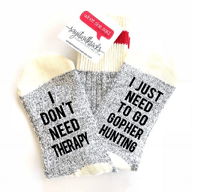 Gopher Hunting Socks - What She Said Creatives