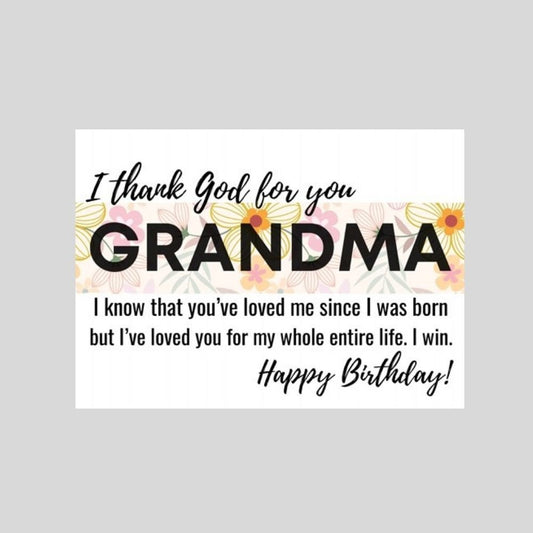 Grandma Birthday Card – Funny Christian Birthday Card for Grandma - What She Said Creatives