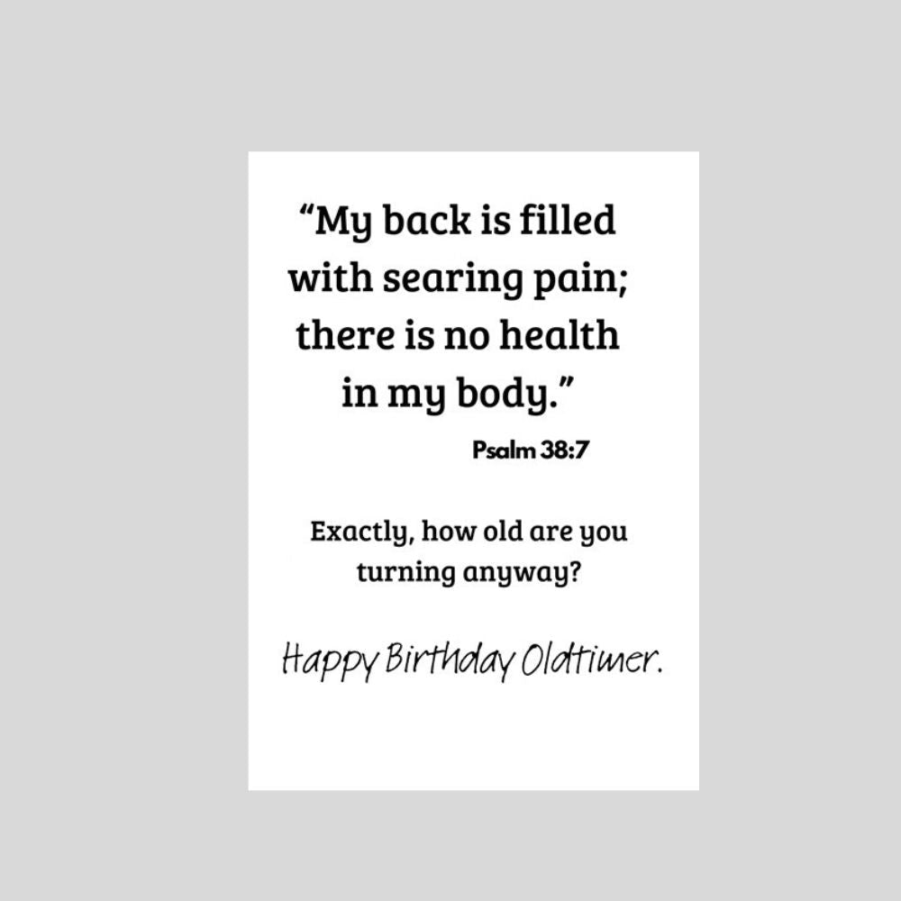 Happy Birthday Oldtimer - Funny Faith Based Birthday Card - What She Said Creatives