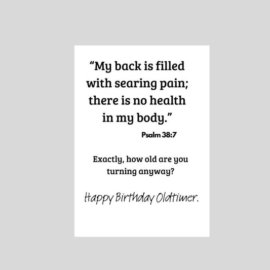 Happy Birthday Oldtimer - Funny Faith Based Birthday Card - What She Said Creatives