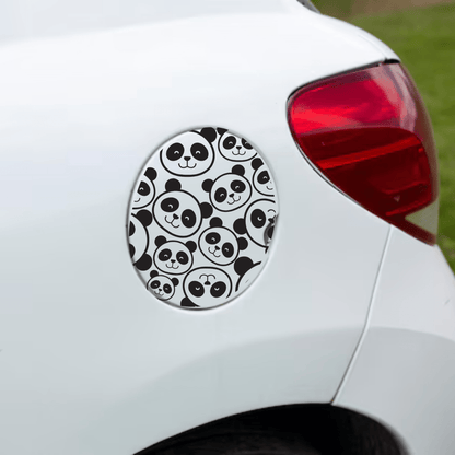 happy panda gas tank door car decal vinyl fuel door decal cute panda design applied to vehicle exterior