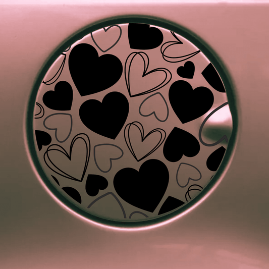 hearts gas tank door car decal vinyl fuel door decal cute heart pattern applied to vehicle exterior