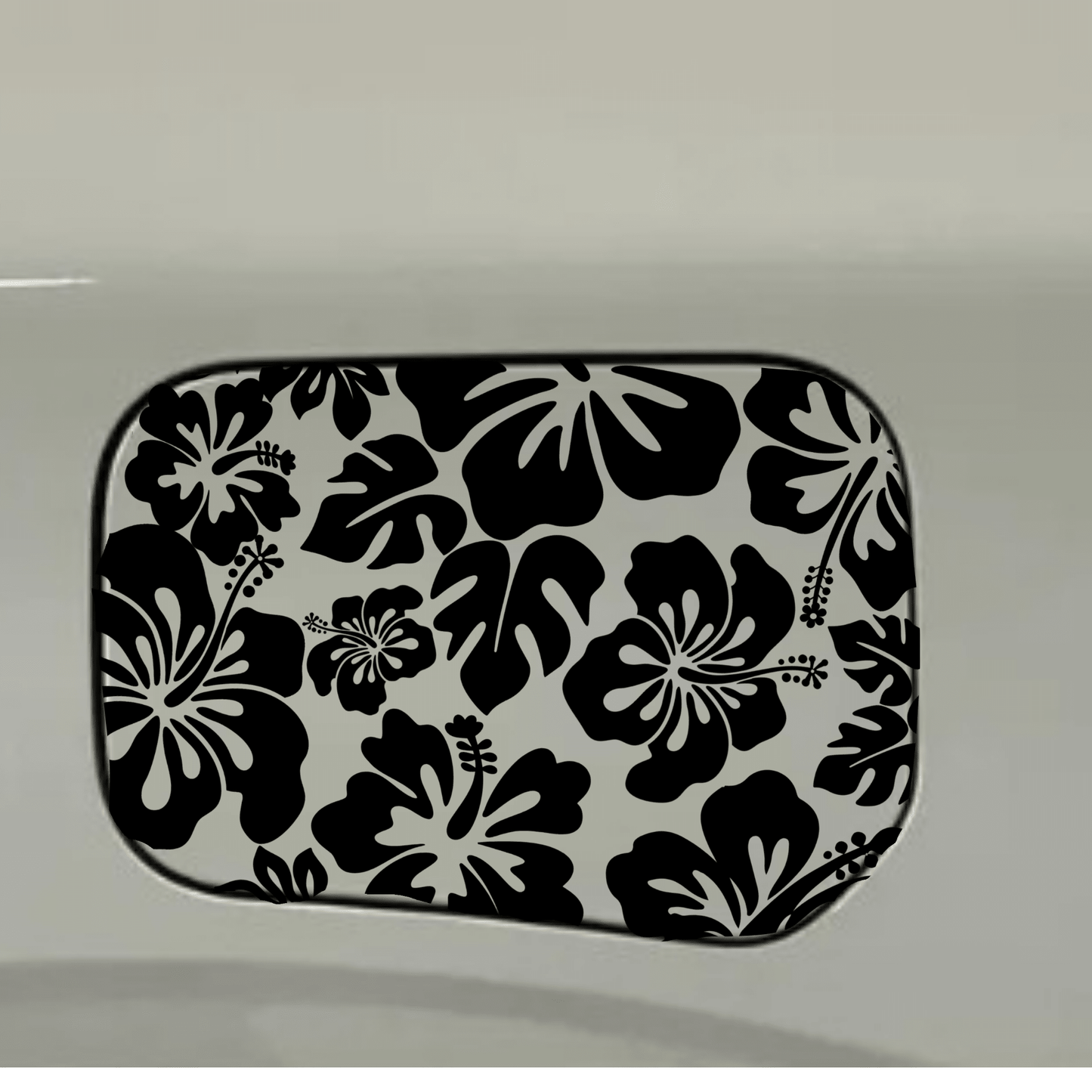 hibiscus gas tank door car decal vinyl fuel door decal tropical flower design applied to vehicle exterior